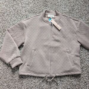 NWT Les Serein Megan Quilted Knit Bomber Zip Up Jacket